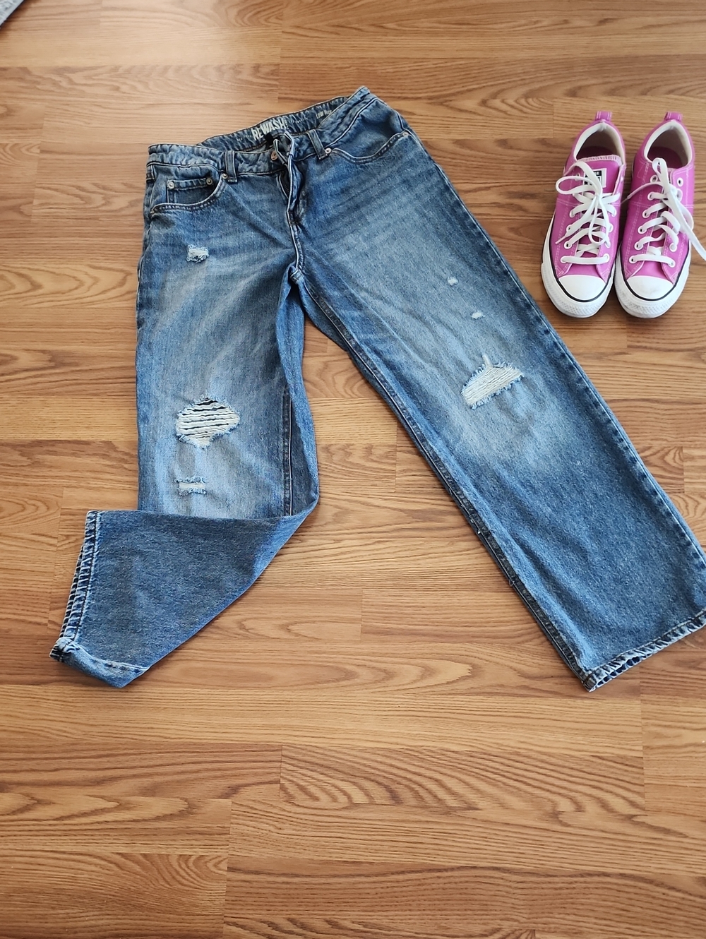 Rewash Distressed Blue Boyfriend Jeans